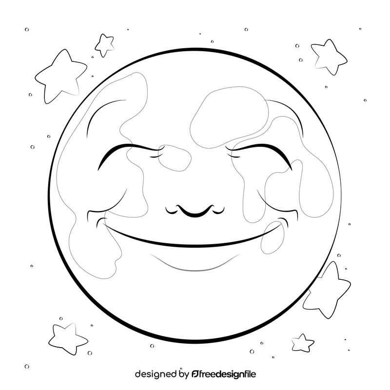 Full moon drawing black and white vector