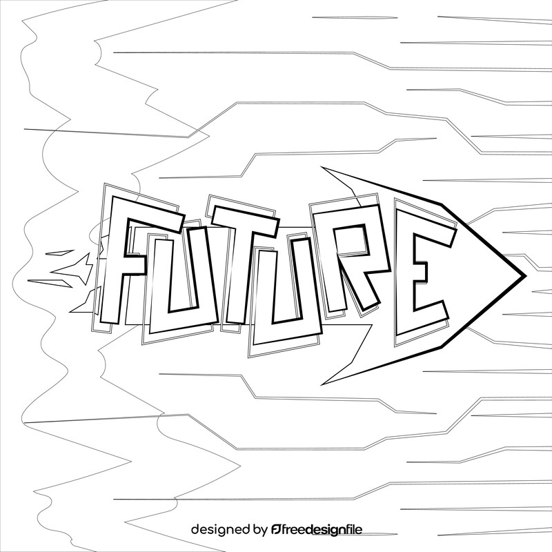 Future drawing black and white vector