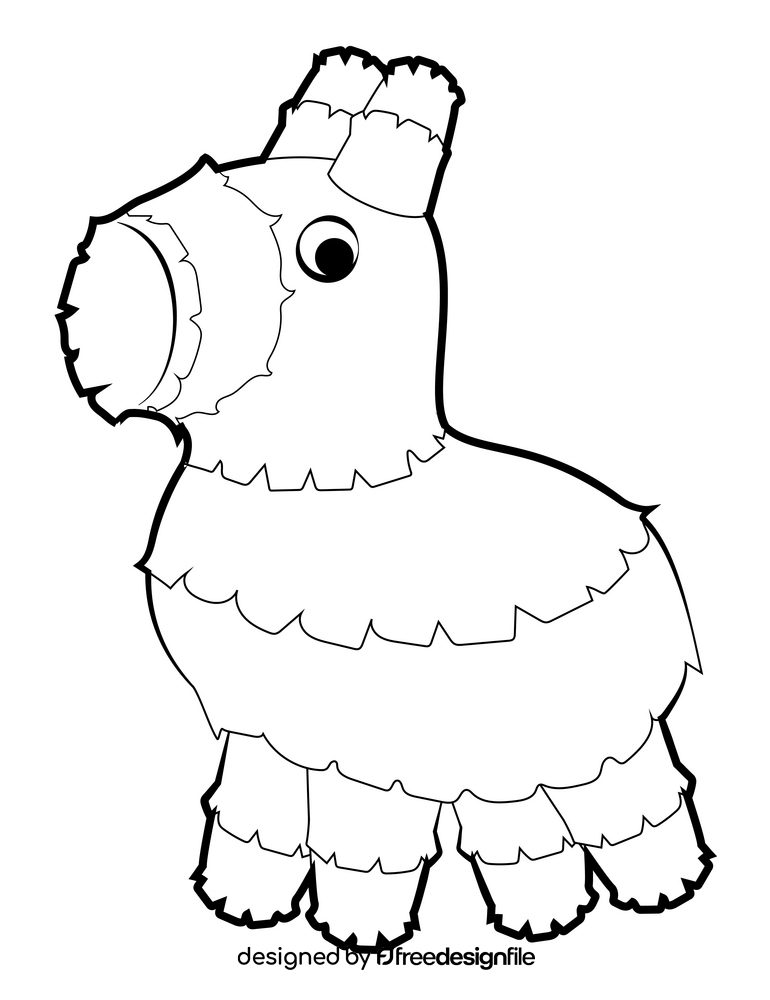 Fiesta pinata black and white clipart