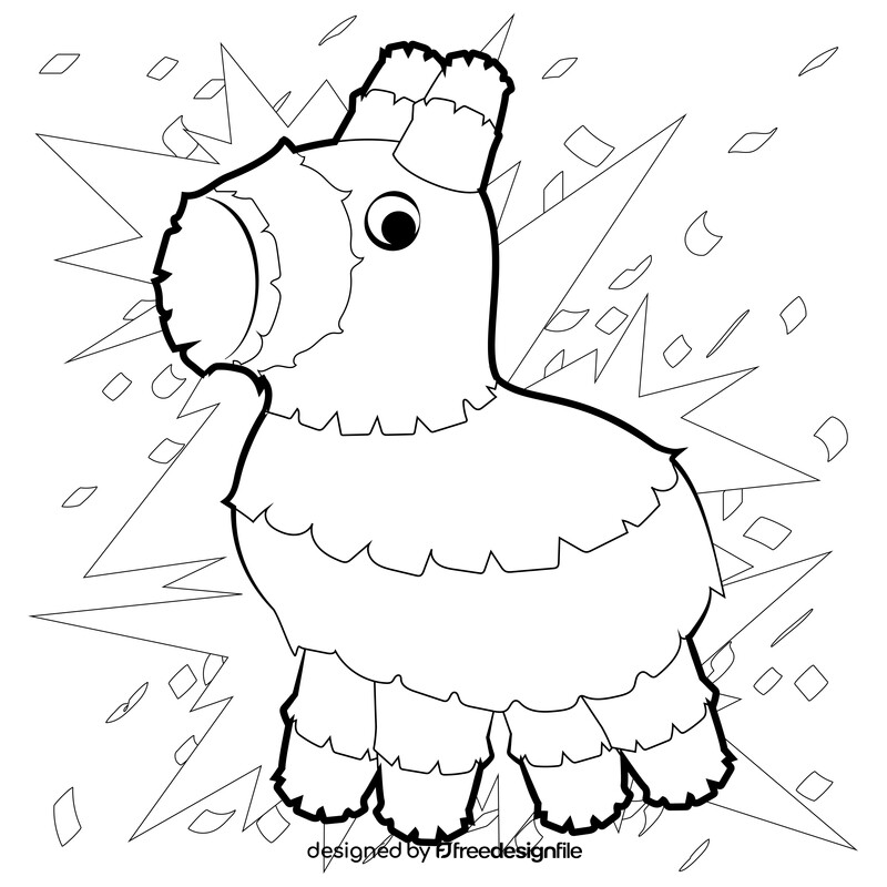 Fiesta pinata drawing black and white vector