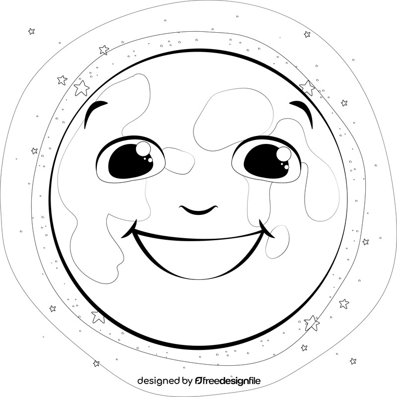 Full moon drawing black and white vector