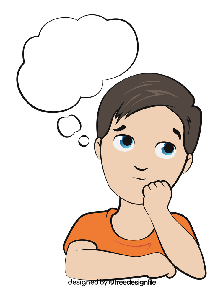 Boy thinking clipart