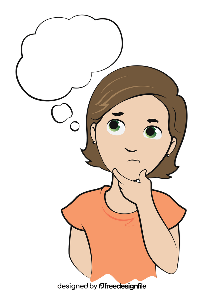 Girl thinking clipart