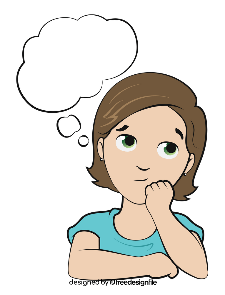 Girl thinking clipart