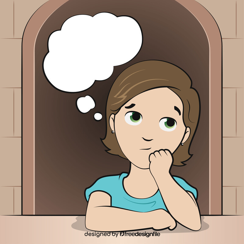 Girl thinking vector