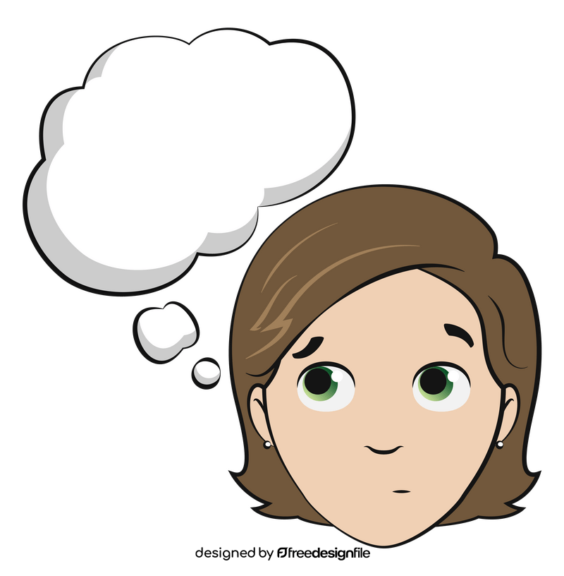 Girl thinking clipart