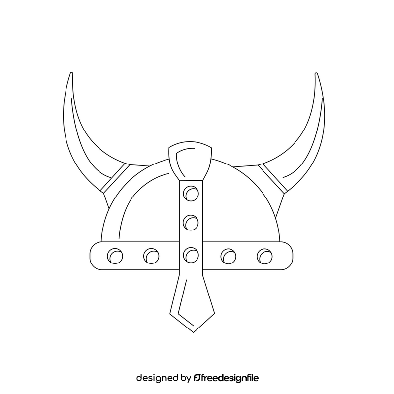 Viking helmet black and white clipart