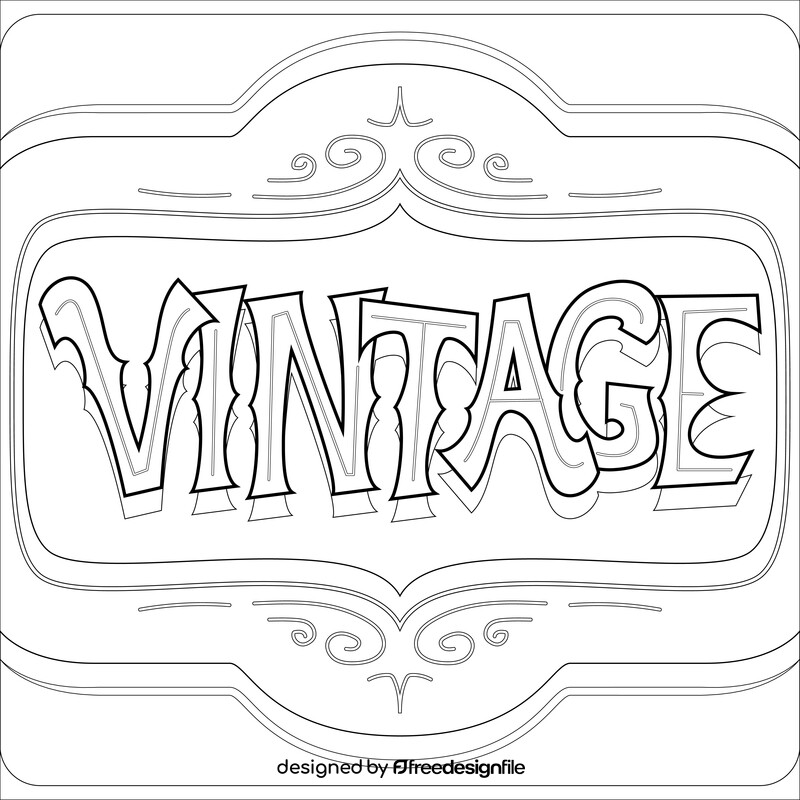 Vintage drawing black and white vector