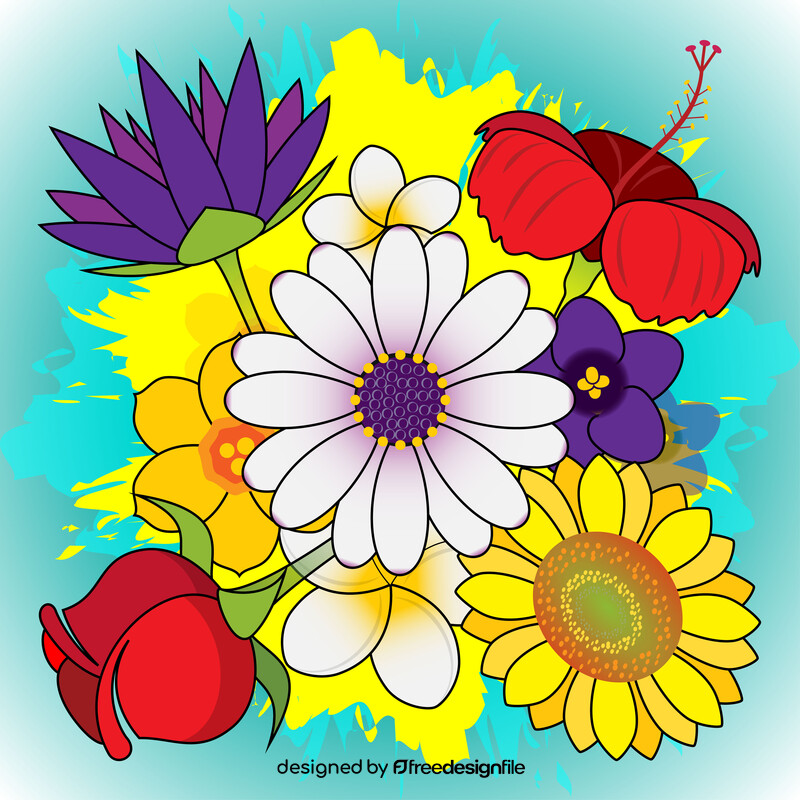 Flowers drawing vector