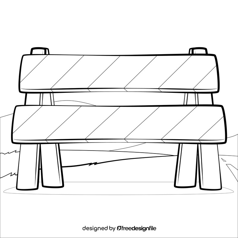 Construction barrier drawing black and white vector free download