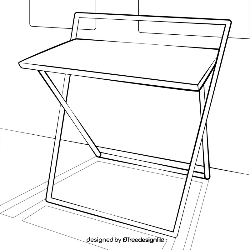 Desk folding drawing black and white vector