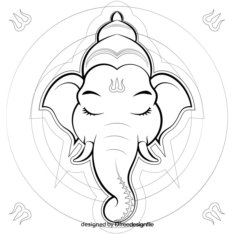 Ganesh drawing black and white vector