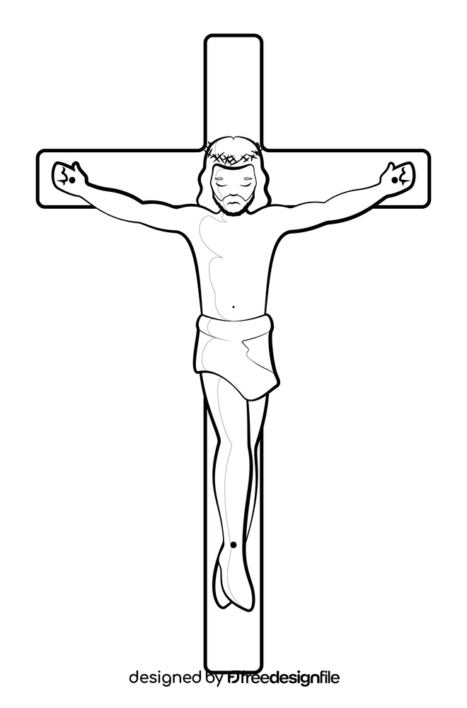 Jesus drawing black and white clipart