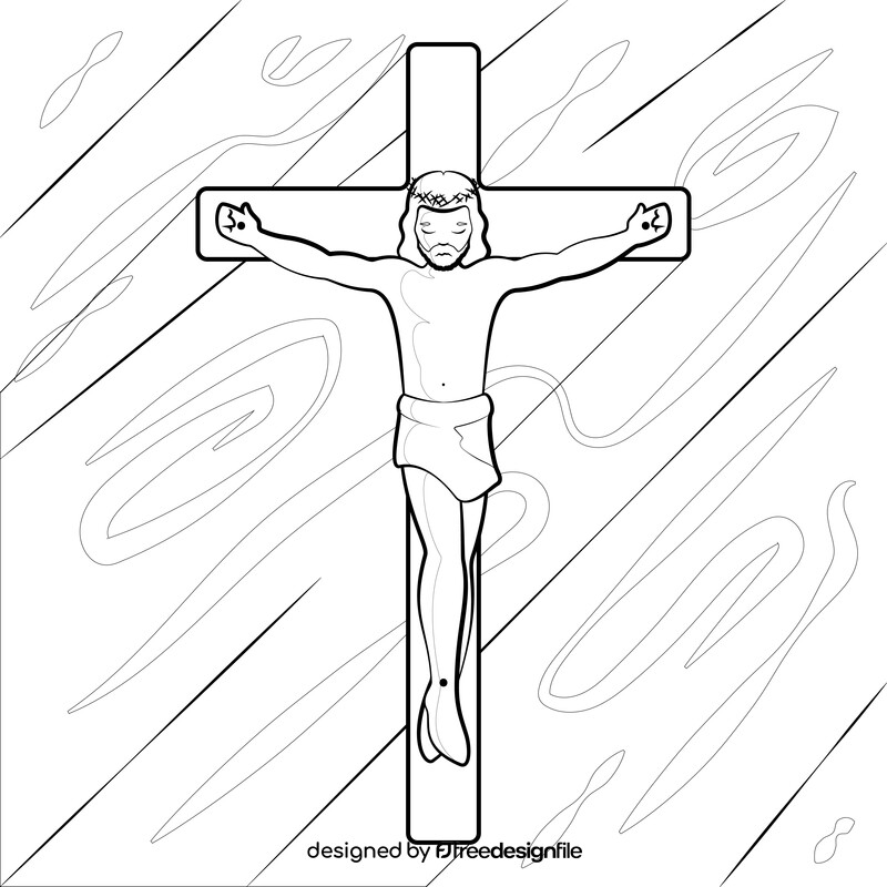 Jesus drawing black and white vector