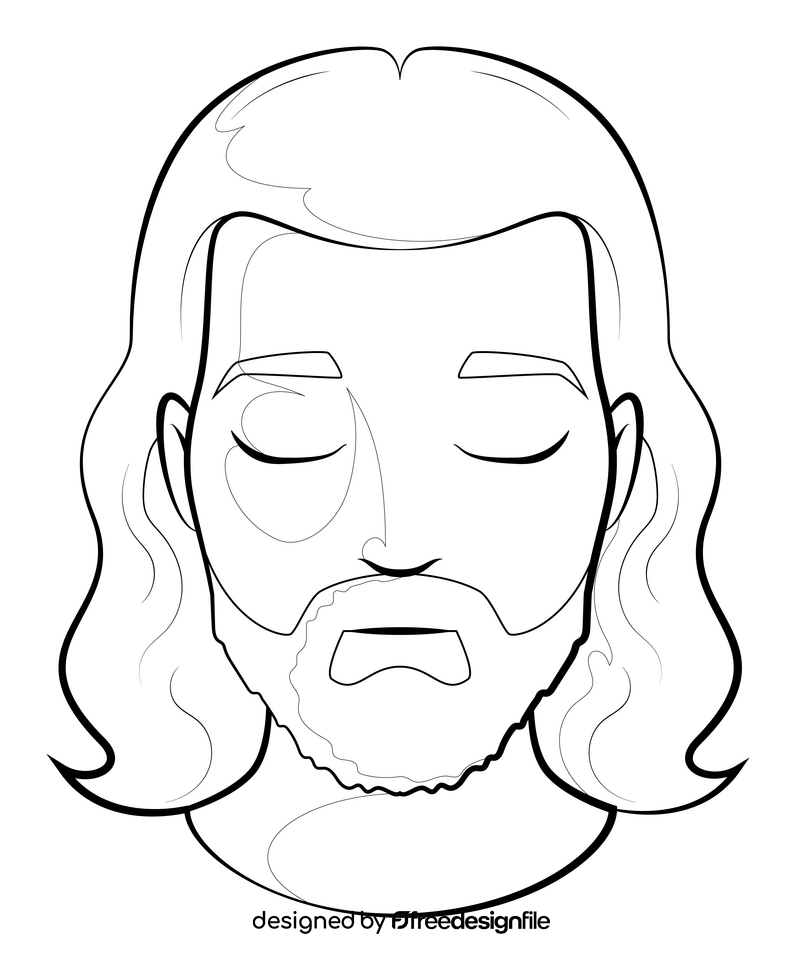 Jesus drawing black and white clipart