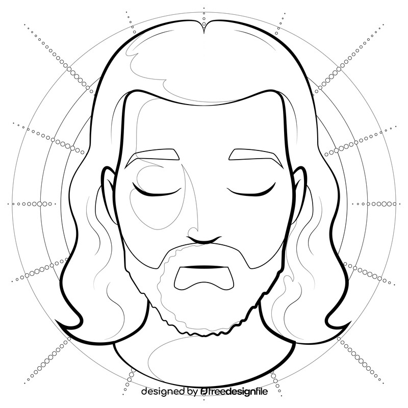 Jesus drawing black and white vector