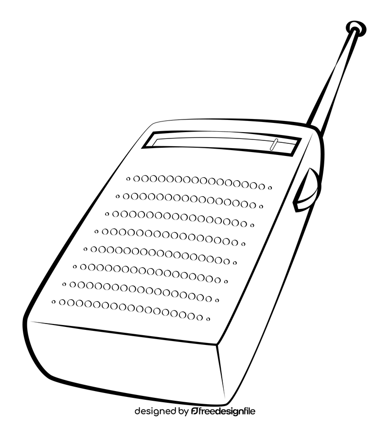 Radio pocket drawing black and white clipart