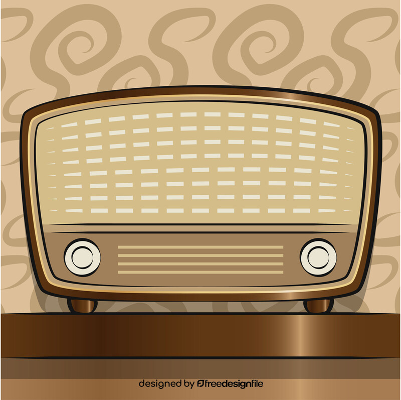 Old radio, retro drawing vector