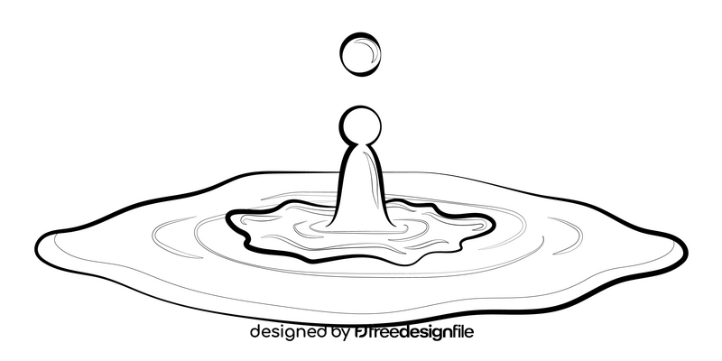 Rain drop drawing black and white clipart