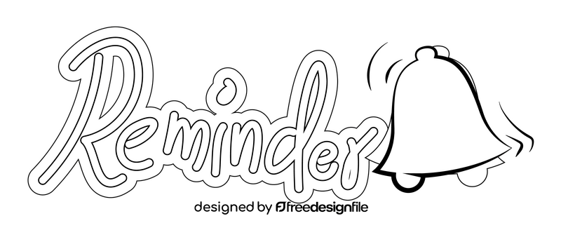 Reminder drawing black and white clipart