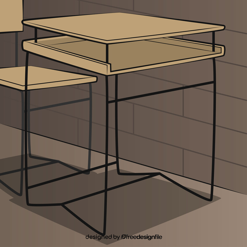 School desk drawing vector