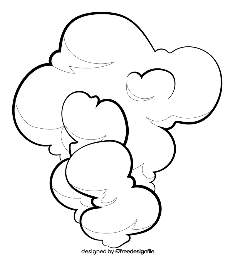 Smoke drawing black and white clipart