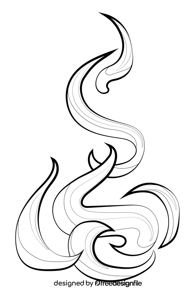 Smoke drawing black and white clipart