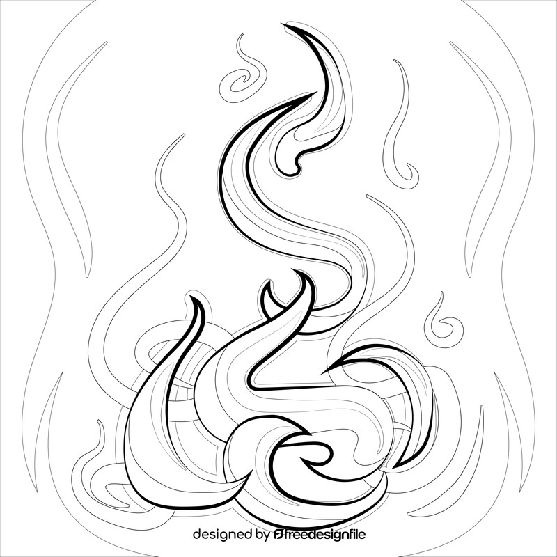 Smoke drawing black and white vector