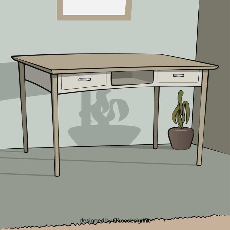 Desk for study drawing vector