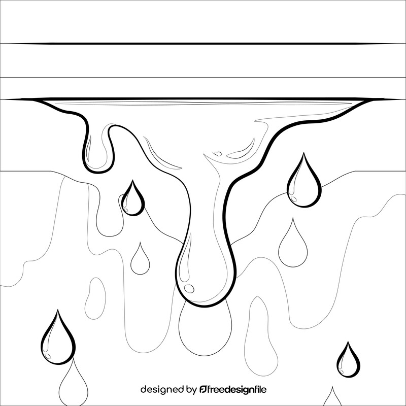 Rain drop drawing black and white vector