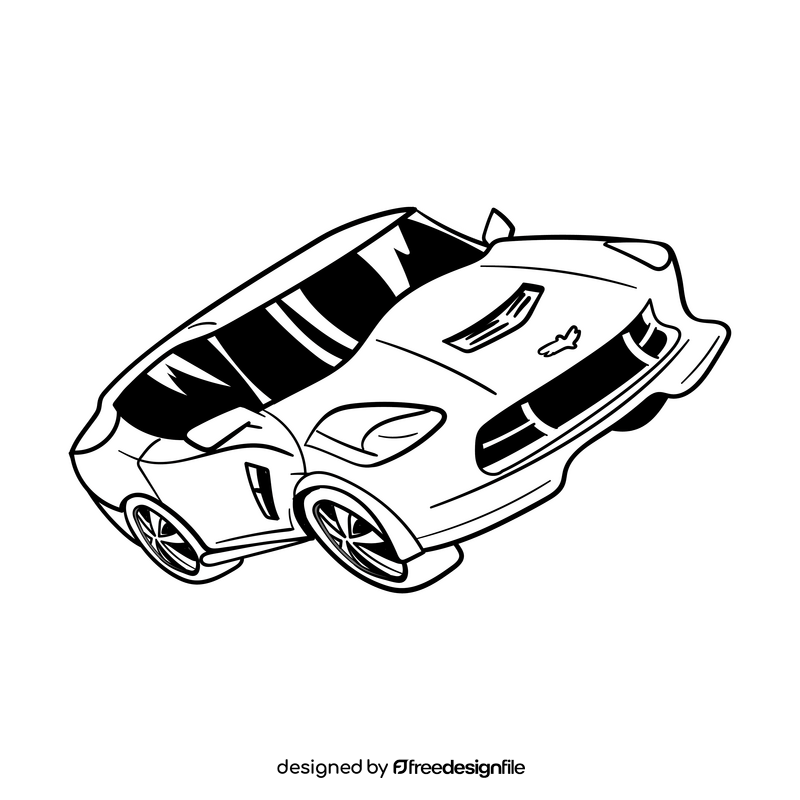 Car cartoon drawing black and white clipart