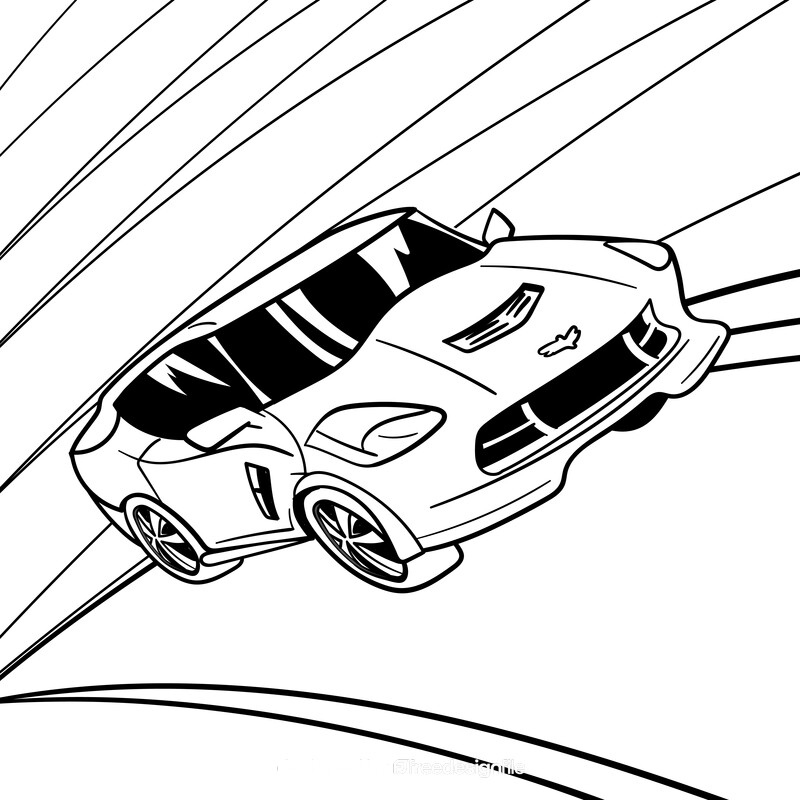 Car cartoon drawing black and white vector