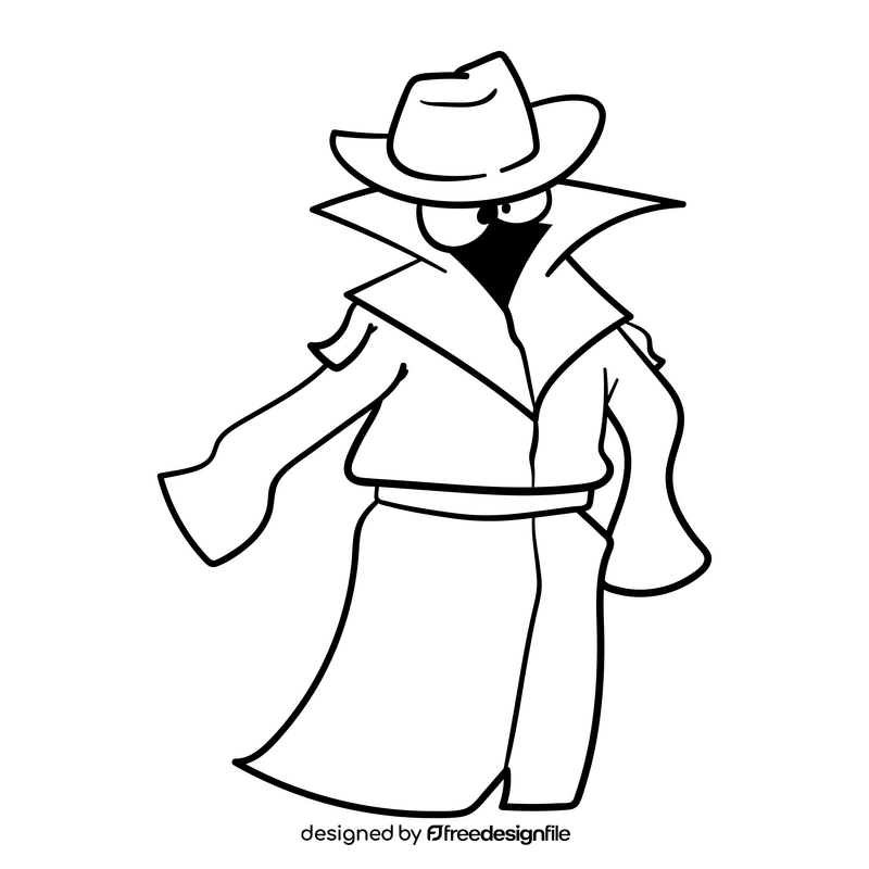 Coat cartoon drawing black and white clipart