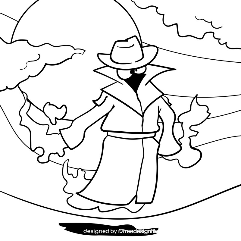 Coat cartoon drawing black and white vector