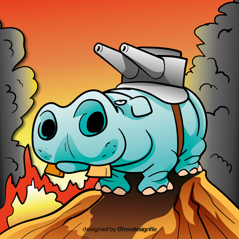 Hippo cartoon vector