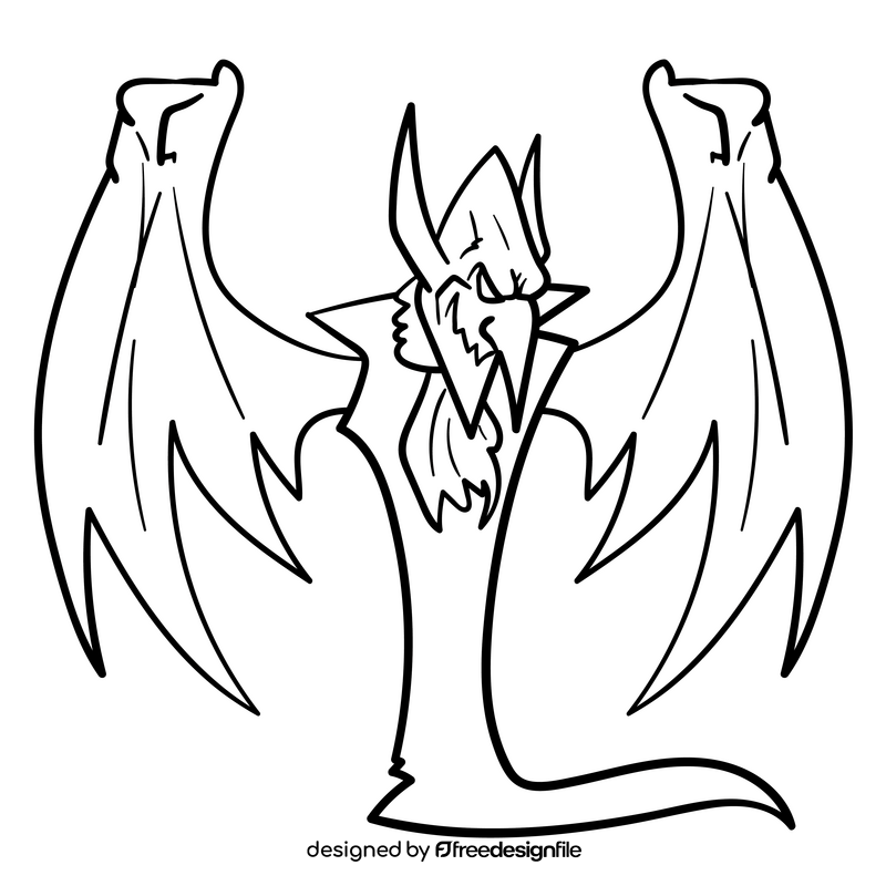 Vampire cartoon drawing black and white clipart