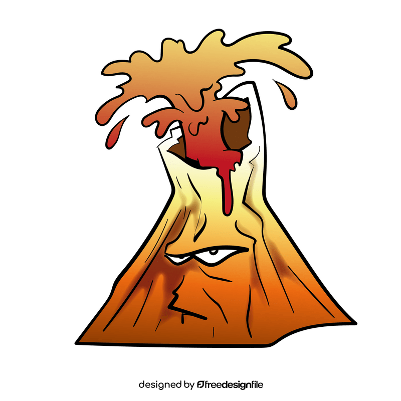 Volcano cartoon clipart