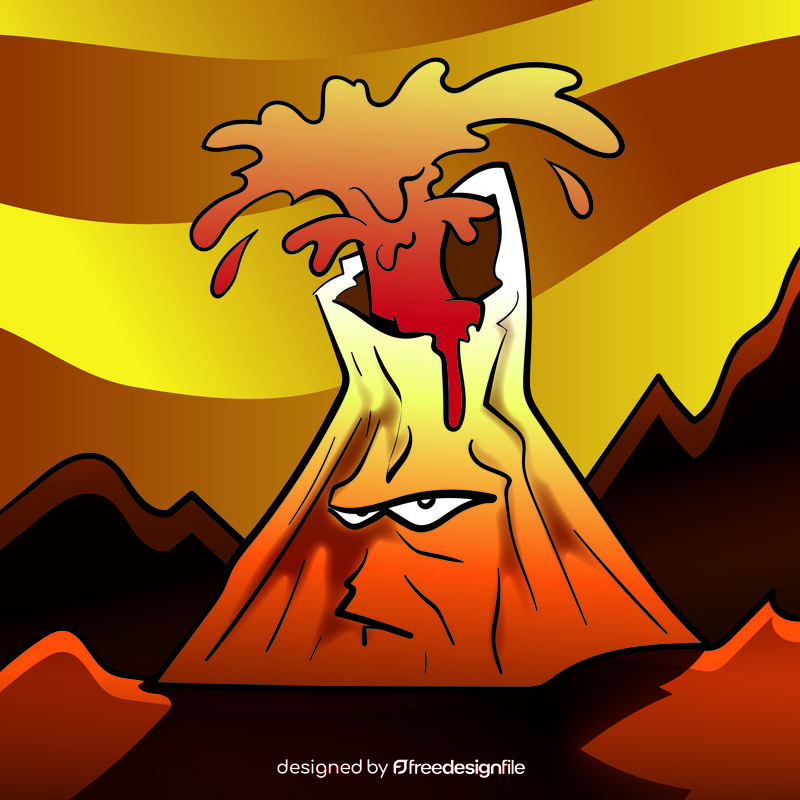 Volcano cartoon vector