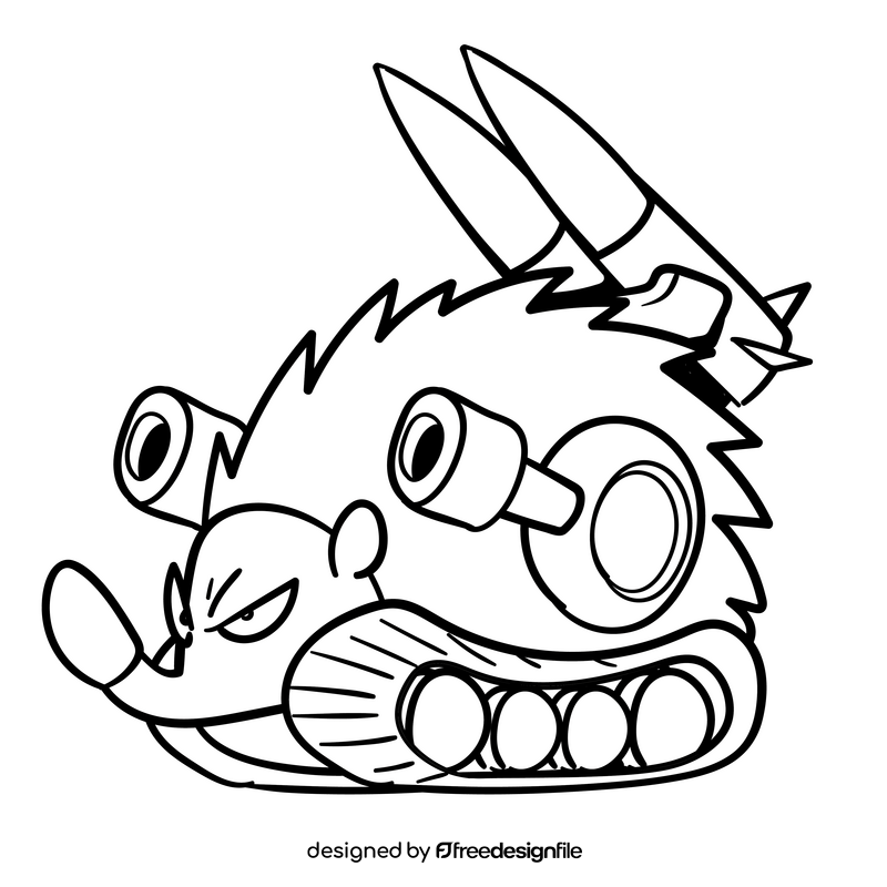 Hedgehog cartoon drawing black and white clipart