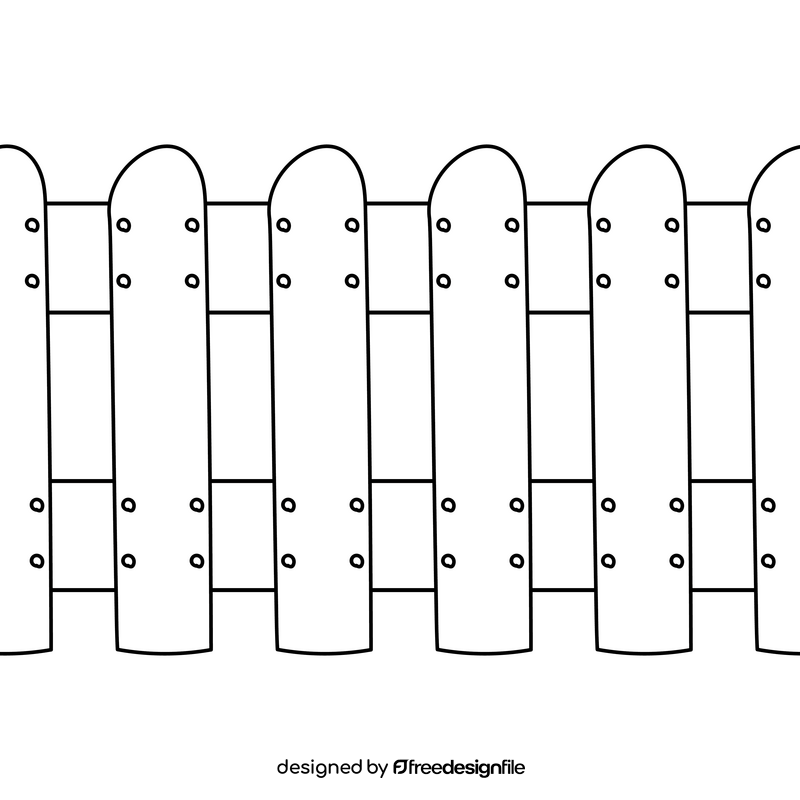 Fence cartoon drawing black and white clipart