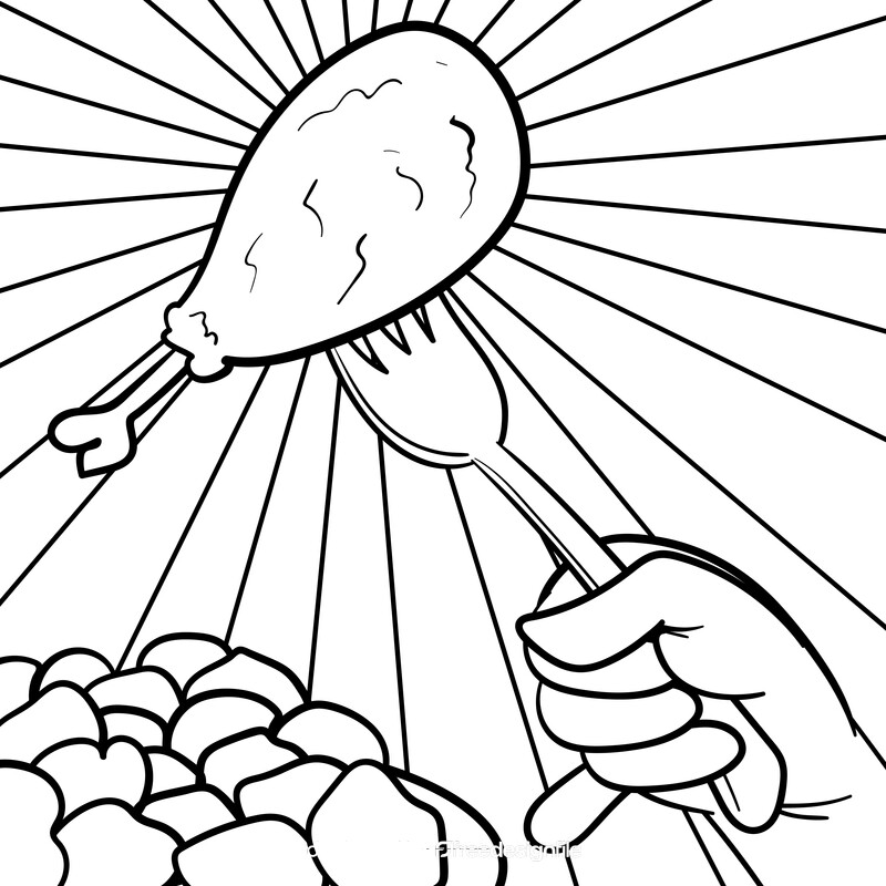 Fork cartoon drawing black and white vector