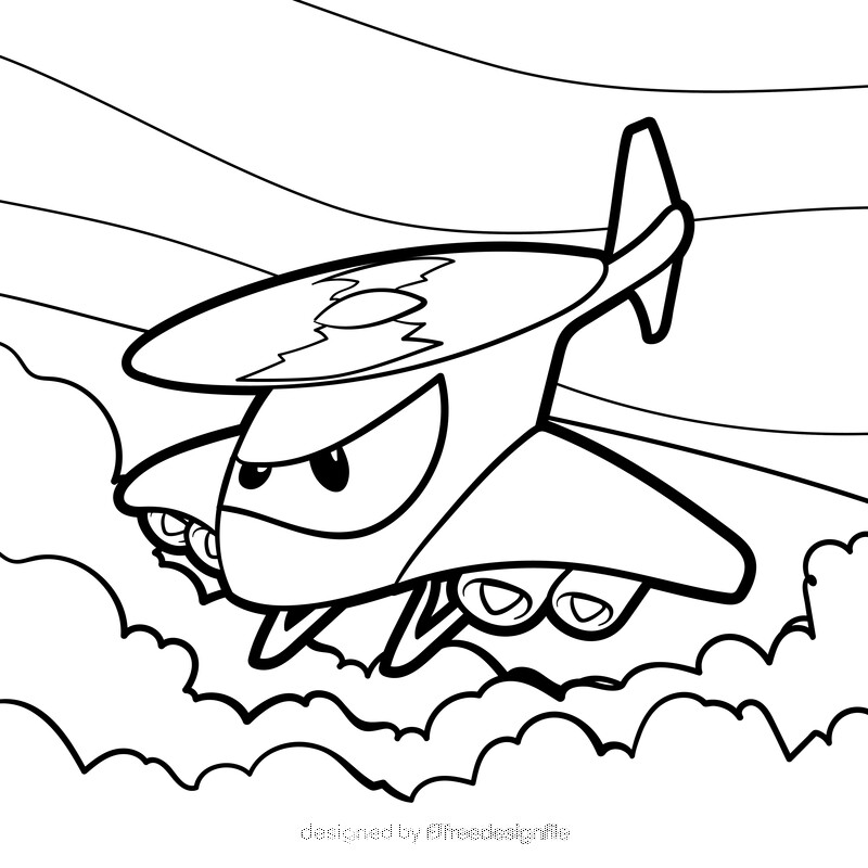 Helicopters cartoon drawing black and white vector