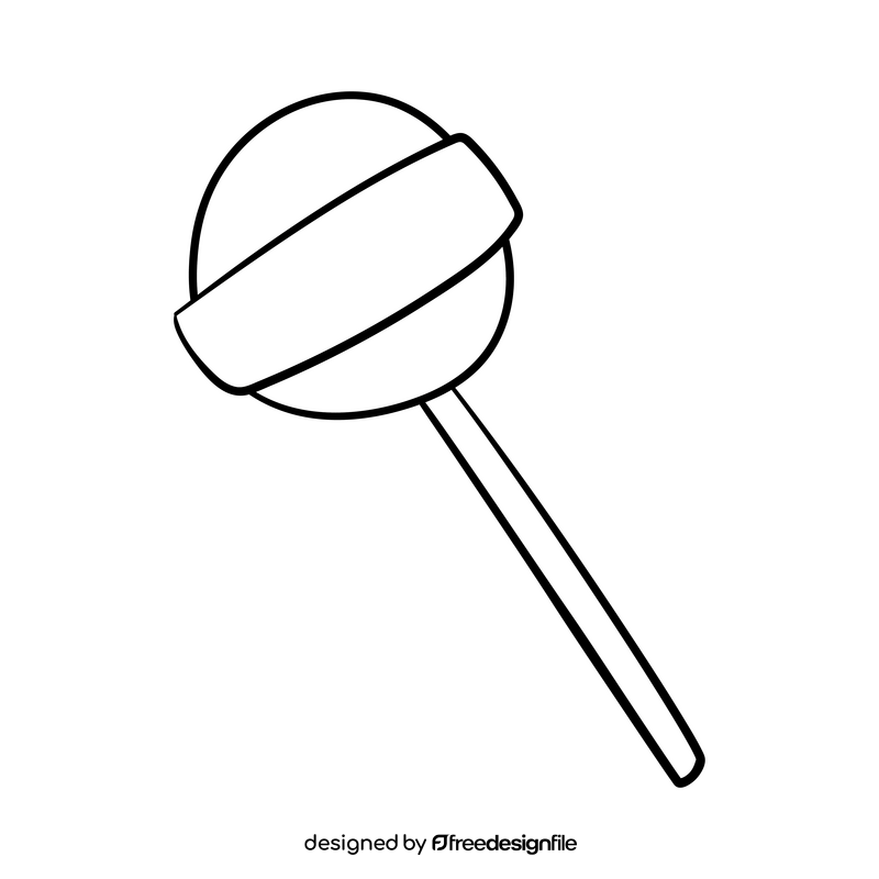 Lollipop cartoon drawing black and white clipart