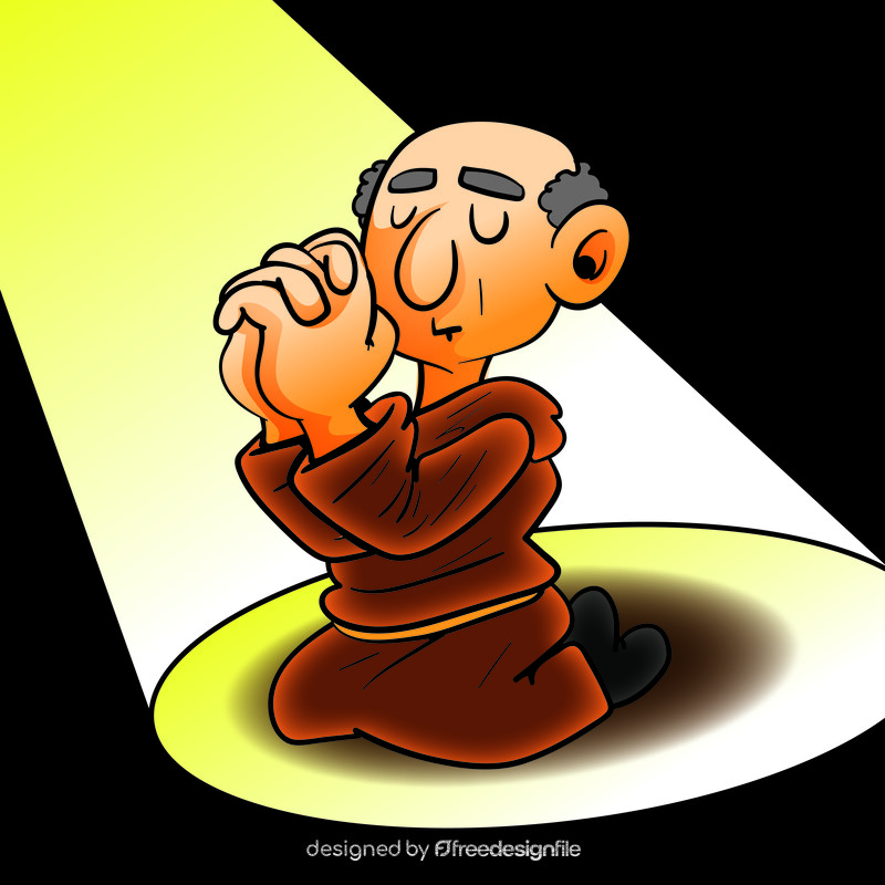 Praying hands cartoon vector