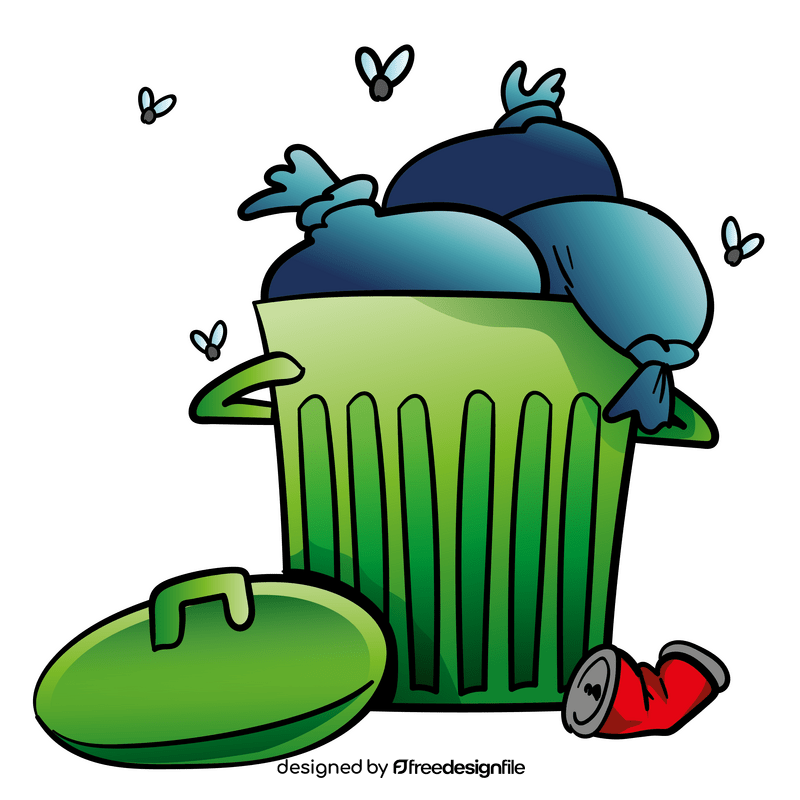 Trash can cartoon clipart