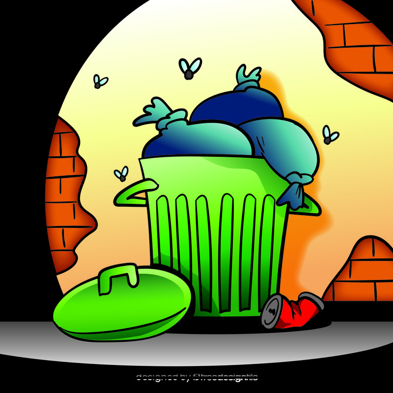 Trash can cartoon vector