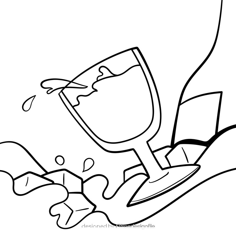 Wine cartoon drawing black and white vector