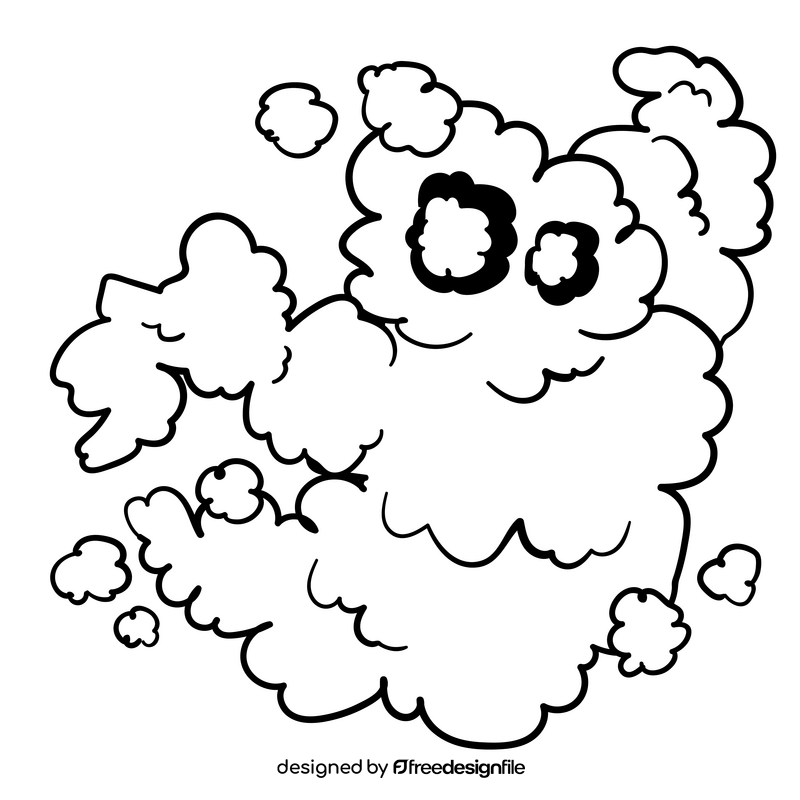 Smoke cartoon drawing black and white clipart