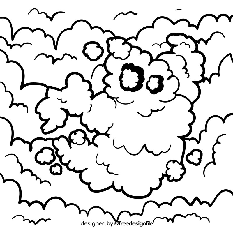 Smoke cartoon drawing black and white vector