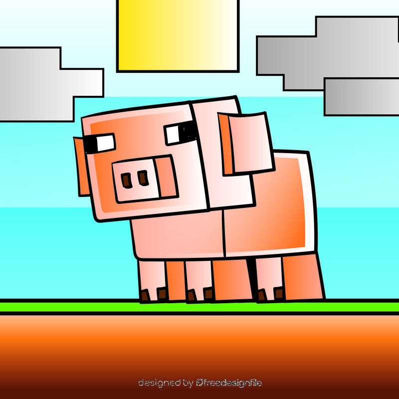 Minecraft cartoon vector